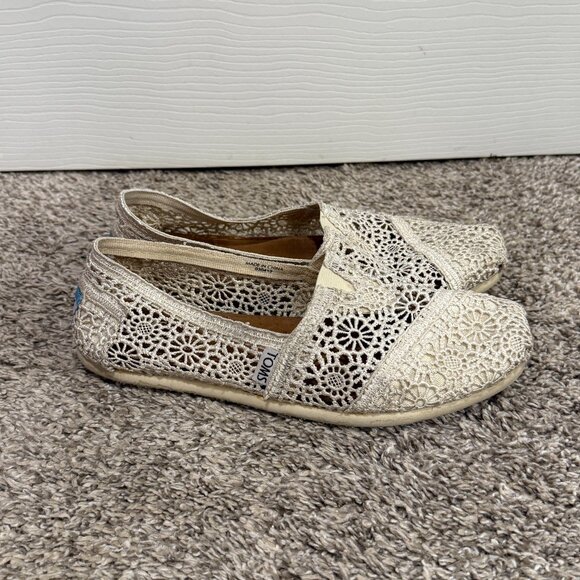 Toms Alpargata Cloudbound in Ivory Natural Moroccan Crochet Women's Size 6.5 - Picture 3 of 8